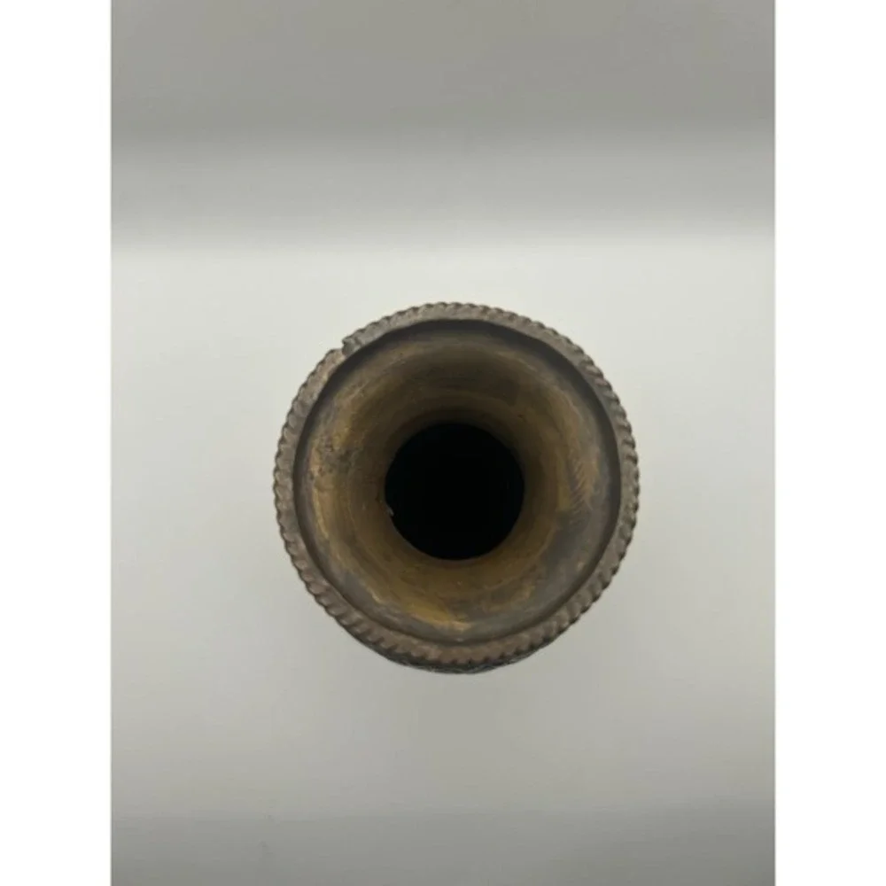Antique Copper Vase Engraved Persian Middle‎ East 8 Inch